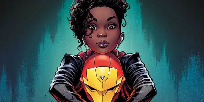 Riri Williams, a brilhante adolescente que substituiu Tony Stark como Homem de Ferro nos quadrinhos.