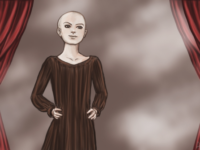 Ilustração da personagem Arya Stark no capítulo Mercy, de Os Ventos de Inverno. Arte de Amanda Sessim.