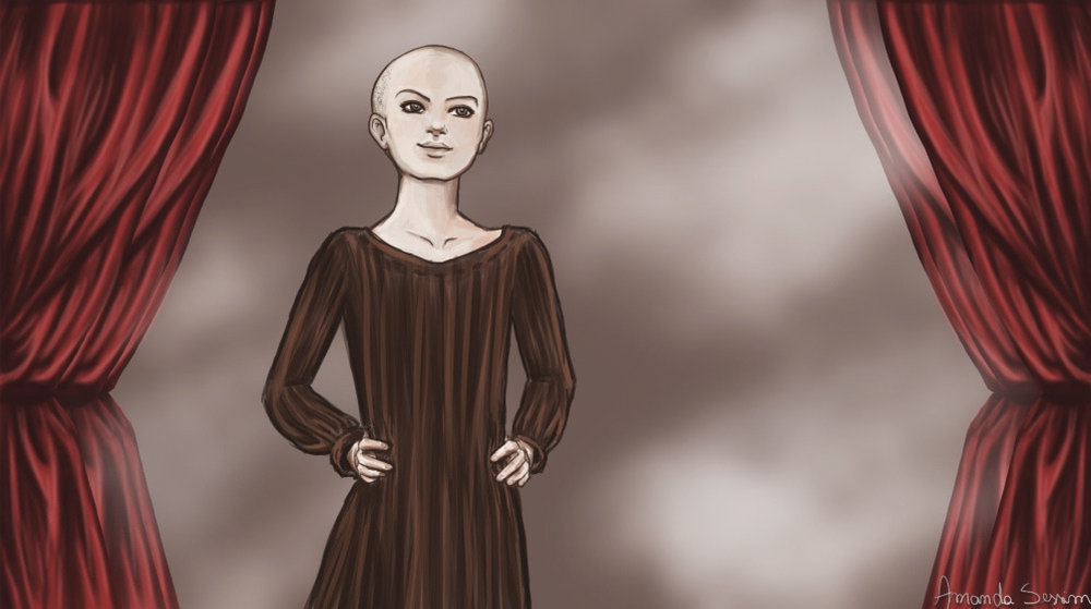 Ilustração da personagem Arya Stark no capítulo Mercy, de Os Ventos de Inverno. Arte de Amanda Sessim.